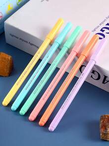 6 Soft Brushes, Highlighter Set, Pastel Marker Pen Set, Art Color Highlighter, Calligraphy Pen Back To School - Multicolor - View 6
