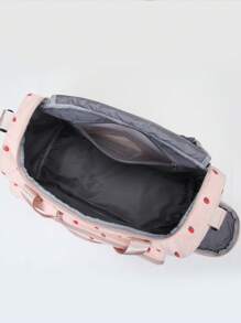 1 Peça Bolsa de Viagem em Material de Corduroy com Estampa de Morango, Grande Capacidade de Armazenamento de Roupas, com Compartimento Separado para Sapatos e Bolsa Úmida/Seca, Alça de Ombro Ajustável e Destacável, Adequada para Viagens, Natação, Esportes e Fitness, Mochila Escolar e Acessórios Escolares