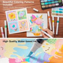 Marcadores de pintura acrílica Shuttle Art con control automático de tinta, set de 36/60 colores con punta de pincel para pintar sobre roca, cerámica, madera, lienzo, vidrio, piedra, tela, creación de tarjetas, manualidades y suministros de arte Springtok - 24 colores pastel - Ver 5