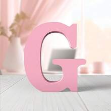 6 英寸粉色木质字母，用于墙面装饰的未完成木质字母，装饰性垂直字母，以及用于工艺家居派对项目的装饰性标牌 - 粉色 - 查看 32