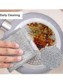 50/20/10/5/2pcs Metal Mesh Scrubbing Pads, Multi-Purpose Metal Wire Dish Cleaning Rags, Easy To Rinse, Reusable, Metal Wire Cleaning Cloths, Metal Wire Dish Washing Rags, Kitchen, Sink, Pots, Dishware And Utensils Washing And Cleaning, Sink, Countertop, Stove, Reusable Kitchen Cleaning Towels, Dish Cloths, Lint-Free, Stripe-Free, Washable Rags, Kitchen Supplies, Kitchen Cleaning Tools, Kitchen Items, Cleaning