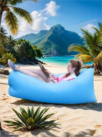 1 Pc Multi-Functional Inflatable Sofa, Foldable, Soft, Fast Inflatable Recliner, Suitable For Camping And Relaxation, Beach, Pool Water Supplies