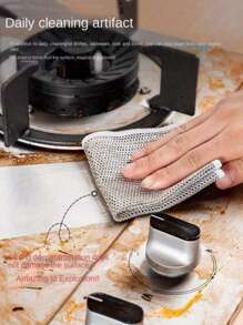 50/20/10/5/2pcs Metal Mesh Scrubbing Pads, Multi-Purpose Metal Wire Dish Cleaning Rags, Easy To Rinse, Reusable, Metal Wire Cleaning Cloths, Metal Wire Dish Washing Rags, Kitchen, Sink, Pots, Dishware And Utensils Washing And Cleaning, Sink, Countertop, Stove, Reusable Kitchen Cleaning Towels, Dish Cloths, Lint-Free, Stripe-Free, Washable Rags, Kitchen Supplies, Kitchen Cleaning Tools, Kitchen Items, Cleaning