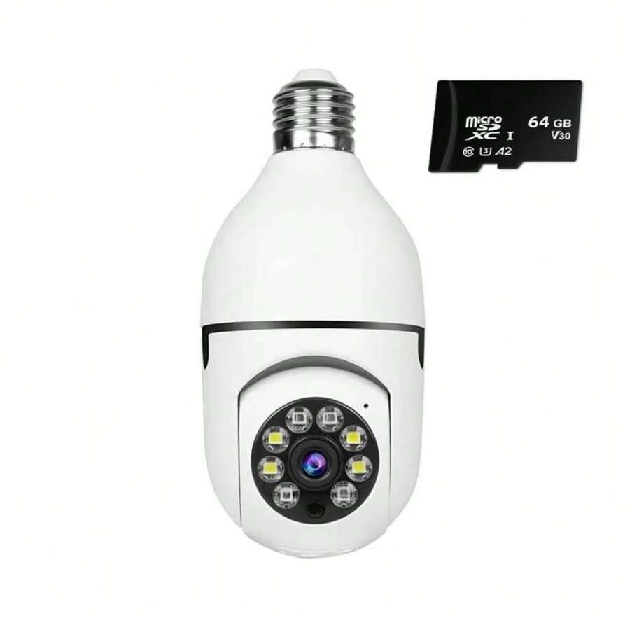 Light Bulb Security Camera With 3MP HD, Infrared Night Vision, Pan/Tilt, 2-Way Audio, Human Detection & Alexa Compatibility
