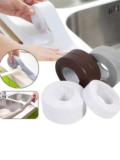 1 件装防霉密封胶条，防水 PVC 填缝胶带，适用于厨房和浴室裂缝，台面密封胶条，适用于炉灶、水槽和马桶，易于使用和修剪家居浴室装饰秋季装饰返校