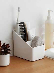 1pc White Rabbit Shaped Storage Box, Makeup Organizer, Stationery Holder, Desk Drawer Organizer For Home, Office, Dorm