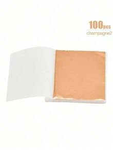 100pcs Gold Leaf Imitation Foil Paper Leaves For Diy, Epoxy Resin, Silicone Molds, Jewelry Making, Filling, Decoration, Crafts Tools - Multicolor - View 11