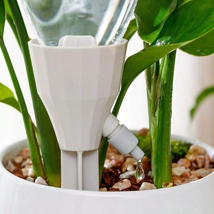 3pcs Smart Watering System - Adjustable Drip Irrigation Device With Automatic Plant Mister Dispenser, Suitable For Home And Boat Gardening, PP Material - White - View 1