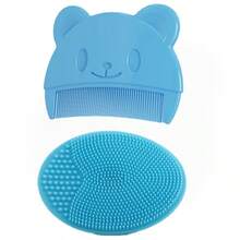 2 件套婴儿洗发水套装硅胶刷和梳子，头部清洁器（用于乳痂）和头发顺滑剂