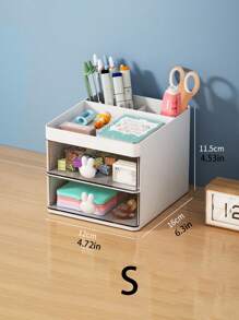 1pc White Rabbit Shaped Storage Box, Makeup Organizer, Stationery Holder, Desk Drawer Organizer For Home, Office, Dorm