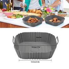 Silicone Air Fryer Liner,Air Fryer Mat,Barbecue Pot Tray Pad BBQ Oven Baking Mold ,Reusable Silicone Baking Mat,Kitchen Gadgets - Multicolor - View 4