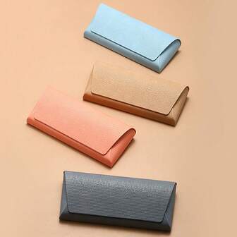 1 件装奢华眼镜盒便携式轻便耐用柔软 PU 皮革纯色眼镜架适用于男士和女士日常太阳镜收纳盒