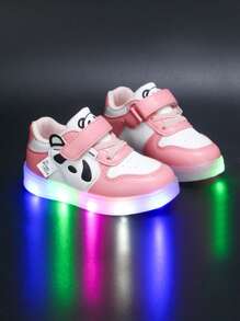 1 par de cómodas y versátiles zapatillas casuales con luces para niñas