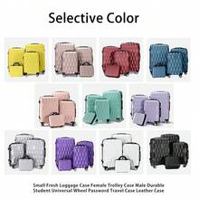 4 合 1 行李箱套装，航空公司认可的 AB，带密码锁和旋转轮，14 英寸 20 英寸 24 英寸 28 英寸，多种颜色可选，硬质行李箱拉杆箱旅行手提行李机舱行李旅行包必备包推车硬壳行李箱轻便便携简约大容量外出收纳多功能外壳，密码锁随身行李拉杆箱适用于学校大学男孩女孩女士男士旅行圣诞节礼物的理想选择节日必需品，行李箱拉杆箱旅行手提行李机舱行李旅行包必备包推车硬壳行李箱轻便便携简约大容量外出收纳多功能 - 粉色 - 查看 3