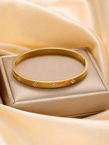 1pc/3pcs Stainless Steel Tarnish-Proof Luxury Zirconia Micro Diamond Bangle Bracelet, Unisex Design, Suitable For Mother's Day, Valentine's Day, Dates