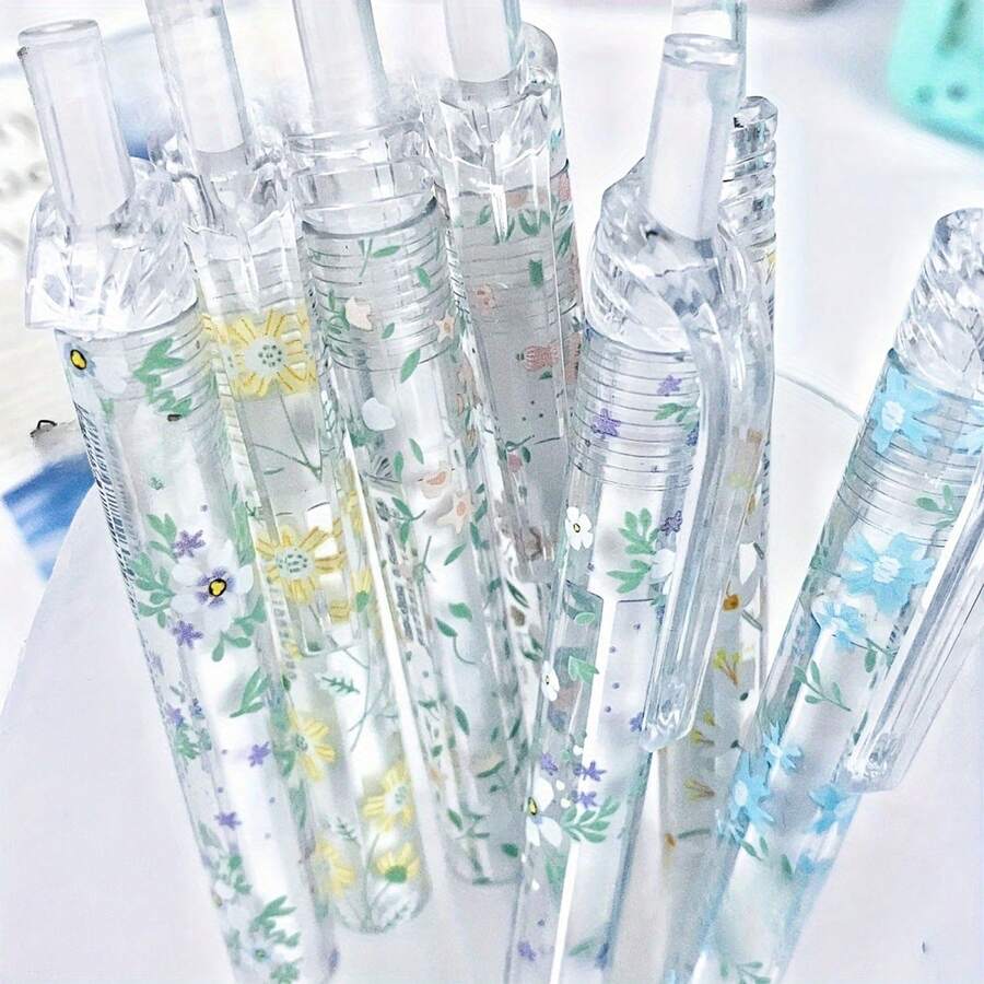 6 piezas Bolígrafo retráctil de estudiante con punta 0.5ST, de secado rápido y neutral, con Body de plástico para un agarre talla grande cómodo, con una longitud de 14 cm/5,51 pulgadas, que permite una escritura talla grande suave y uniforme, con una caligrafía clara y brillante