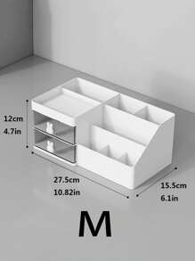 1pc White Rabbit Shaped Storage Box, Makeup Organizer, Stationery Holder, Desk Drawer Organizer For Home, Office, Dorm