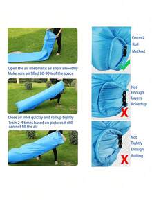 1 Pc Multi-Functional Inflatable Sofa, Foldable, Soft, Fast Inflatable Recliner, Suitable For Camping And Relaxation, Beach, Pool Water Supplies - Multicolor - View 3