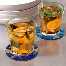 6pcs Marble Pattern Coasters Set,Colorful Heat Insulation Mat, Washable Placemat, Anti-Scalding Non-Slip Table Mat, Car Coaster, Perfect For Home, Cafe, Office, Kitchen,Tea Time, Themed Party Decor, Exquisite Gifts - Multicolor - View 6