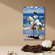 Framed Canvas Print Poster,  Valentine'S Day, The Girl On The Unicorn On The Beach Suitable For Living Room, Bedroom, Office Decoration, Gifts, Giveaways - Framed - View 5