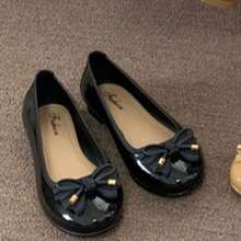 Classic Simple Casual Versatile Heeled Loafers, European & American Influencer Style - Black - View 4