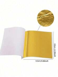 100pcs Gold Leaf Imitation Foil Paper Leaves For Diy, Epoxy Resin, Silicone Molds, Jewelry Making, Filling, Decoration, Crafts Tools - Multicolor - View 2