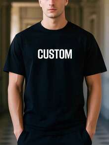 Customize A Men's T-Shirt By Adding Text On The Front And Back. Gift. - Black - View 2