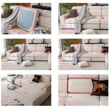 1pc All Season Removable Non-Slip Elastic Sofa Cover, Fits 1 To 4 Seat Sofas, Ideal For Living Room, Bedroom, Office Decor, Machine Washable - White - View 2