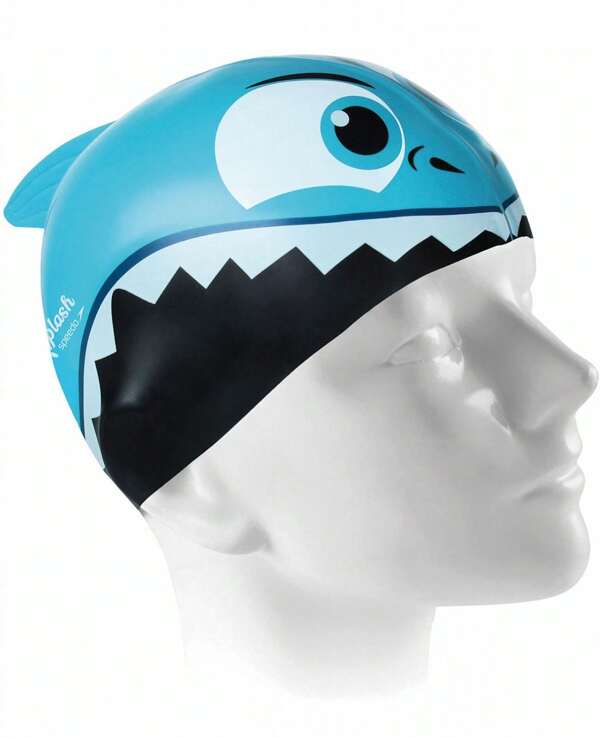 Touca de natação infantil de silicone Shark Kidsplash  Speedo -  AZUL