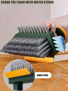 Badezimmer Reinigungsbürsten Set, beinhaltet Glasschaber, Fugenbürste und bequemen Griff. Hartborstenbürste geeignet für Dusche, Badezimmer, Teppich, Küche und Badewanne, schwere Reinigung.