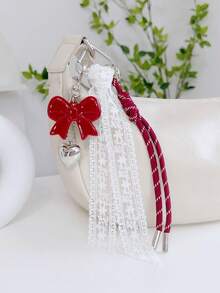 NS Style Metal Heart Key Chain With Lace And Acrylic Bow Pendant Bows Y2K Beach Accessories Daisy - Multicolor - View 17