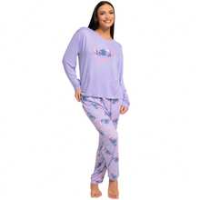 Disney Lilo & Stitch Pyjamas | Stitch Womens' Long Sleeved Pyjama Set | Ladies' Sleepwear - Purple - View 2