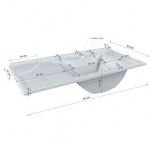 DoceLar Store Pia Lavatório Copacabana 60 cm Para Banheiro Branco Brilho