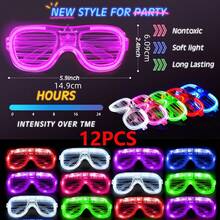 发光眼镜、LED 太阳镜、夜光派对用品、闪光玩具眼镜、派对礼物生日派对礼物万圣节