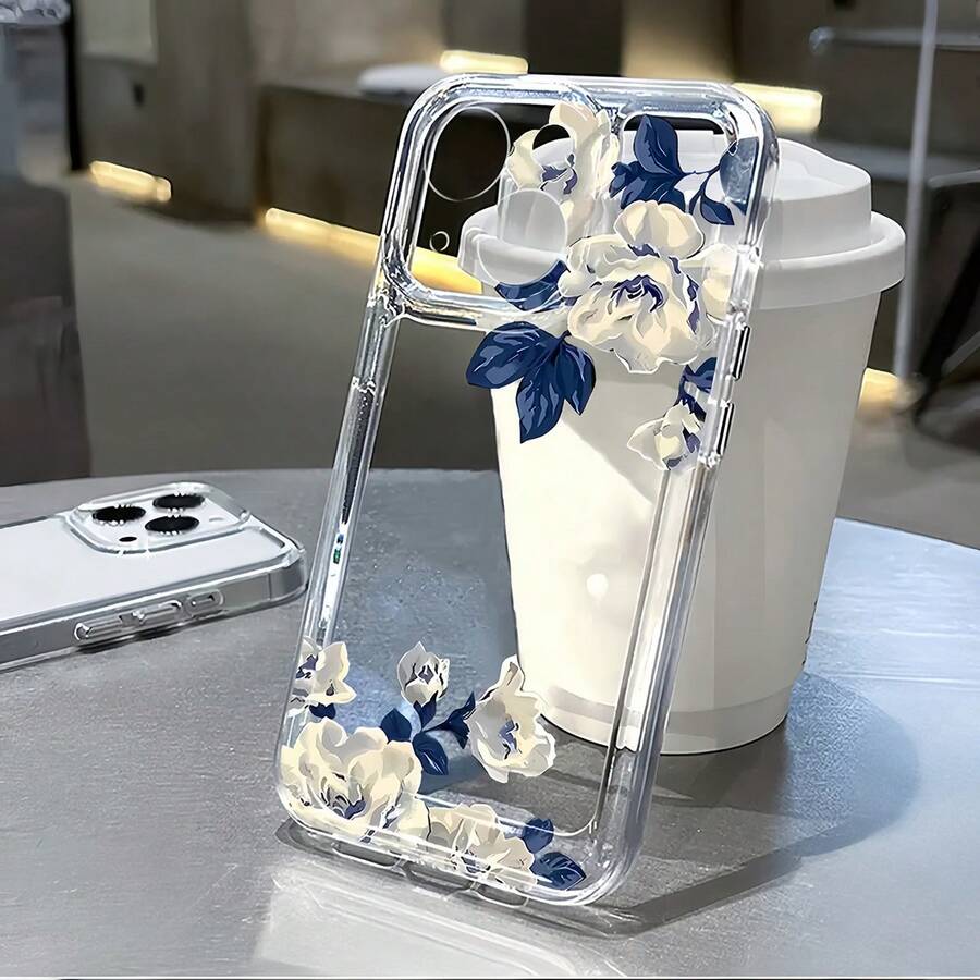Coque de téléphone à fleurs transparente, simple, en TPU antichoc et entièrement protectrice, compatible avec Apple 16/16 Pro/16 Plus/16 Pro Max/15/15 Pro/15 Plus/14/14 Plus/14 Pro/14 Pro Max/13/13 Pro/12/12 Pro/12 Pro Max/11/11 Pro, étanche, anti-chute, résistante aux rayures - Multicolore - Voir 1