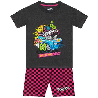  T-Shirt And Cycling Shorts Set | Hot Wheels Girls' 2-Piece Clothing Set | Kids' Clothing Sets