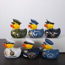 1pc 2.8 Inch 3D Resin Soldier Duck Statues, Navy Duck, Space Duck Figurines, Desk Decoration, Car Decor, Home Accents, Gifts