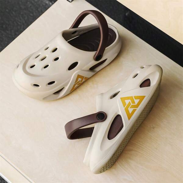 Holed Sandals For Men, Anti-Slip Thick Sole Breathable Perforated Summer Slip-On Couples House/Beach/Bathroom Casual Slippers
