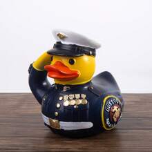 1pc 2.8 Inch 3D Resin Soldier Duck Statues, Navy Duck, Space Duck Figurines, Desk Decoration, Car Decor, Home Accents, Gifts