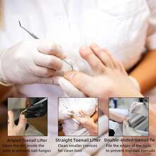 3pcs Silver Ingrown Toenail Removal Kit, Stainless Steel Nail File And Toe Lifter, Professional Pedicure Cleaning Tools For Ingrown Toenail Treatment - Multicolor - View 5