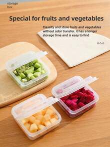 1 件透明奶酪储物盒，密封食品容器，新鲜奶酪、熟食和零食厨房收纳盒，便携式冰箱水果蔬菜保鲜盒，奶酪片储物盒，冰箱专用洋葱、生姜、大蒜水果保鲜盒，翻盖黄油块包装盒，适合厨房使用 - 彩色 - 查看 8