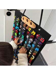1 pieza Organizador de coches de fieltro S, Perchero de almacenamiento de coches modal, Decoración colgante de pared para exhibición en habitación de bebé, niños y guardería. - Negro - Ver 4