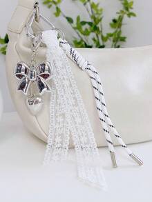 NS Style Metal Heart Key Chain With Lace And Acrylic Bow Pendant Bows Y2K Beach Accessories Daisy - Multicolor - View 13
