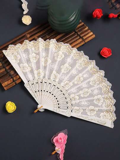 1 Cherry Blossom Fan Folding Fan Cherry Blossom Summer Portable Dance Fan Internet Famous Fan Folding Fan Children