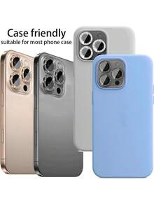 Compatible With IPhone 16 Pro/Compatible With IPhone 16 Pro Max Camera Lens Protector, Cute Shiny Metal Ring With Tempered Glass Screen, Fits Case (Desert Titanium) 3 Packs - Brown - View 7