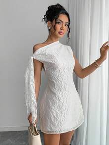 Đầm dệt kim dáng ngắn tối giản, không tay, màu trơn, buộc dây vai, dành cho nữ, chất liệu vải họa tiết bướm màu sáng, màu trắng, thích hợp cho mùa hè. - trắng - Xem 5