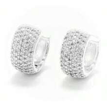 Zirconia Studded Earring - Bạc - Xem 1