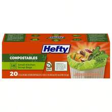 Hefty Compostables Small Kitchen Scrap Trash Bag - 2.6gal/20ct - 1 - View 4