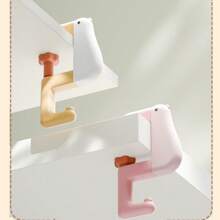 1pc Desktop Fixed Hook Office Desk Side Hook Cliff Schoolbag Hook Cute Plastic Desktop Hook