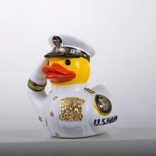 1pc 2.8 Inch 3D Resin Soldier Duck Statues, Navy Duck, Space Duck Figurines, Desk Decoration, Car Decor, Home Accents, Gifts